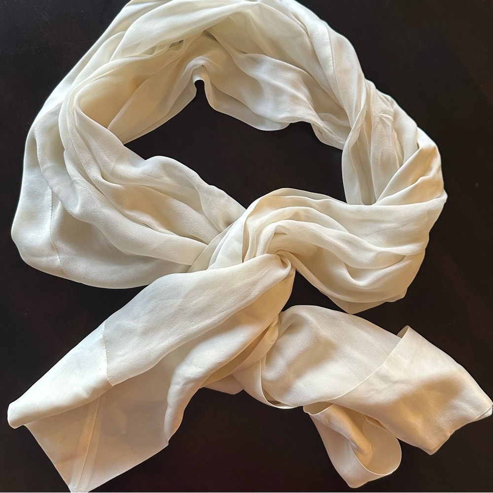 Elegant Cream Scarf, approx 66" x 24"